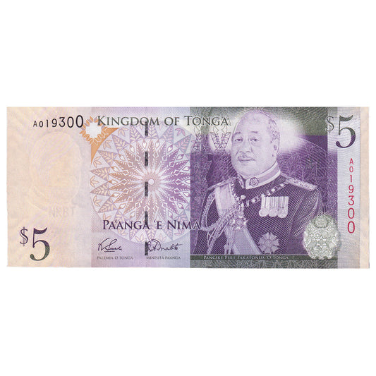 Banknot, 
  
  Tonga, 
  
  5 Pa'anga