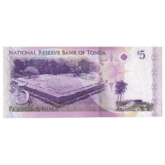 Banknot, 
  
  Tonga, 
  
  5 Pa'anga