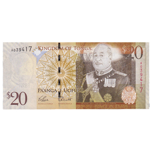 Banknot, 
  
  Tonga, 
  
  20 Pa'anga