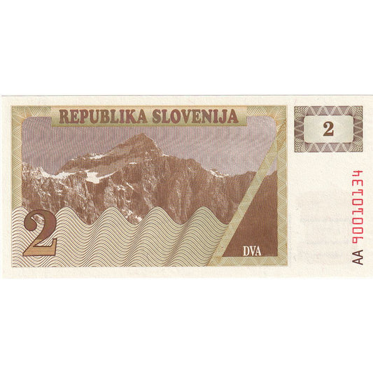 Banknot, 
  
  Słowenia, 
  
  2 (Tolarjew)