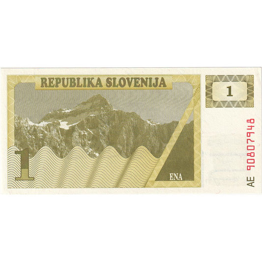 Banknot, 
  
  Słowenia, 
  
  1 (Tolar)