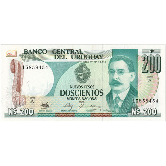 Urugwaj, 
  
  200 Nuevos Peso, 
  
  1986