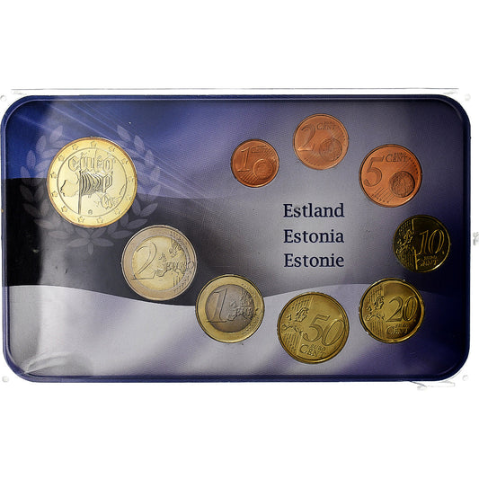 Estland, 
  
  Setze 1 ct. - 2 Euro + Jeton, 
  
  10. Jahrestag – Einführung des Euro
