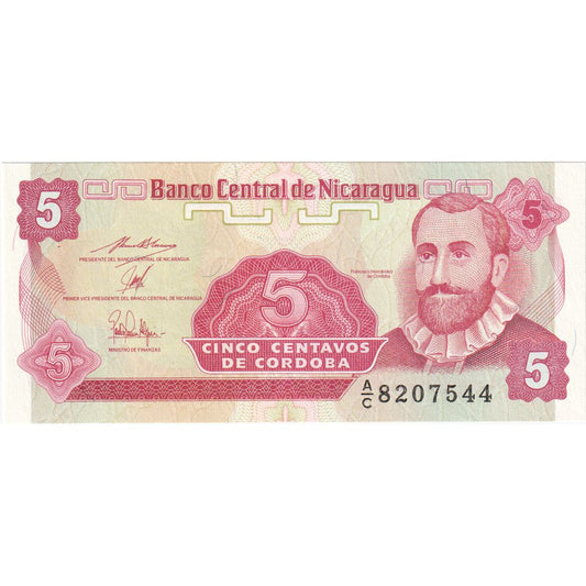 Nikaragua, 
  
  5 centavos, 
  
  UNC(65-70)