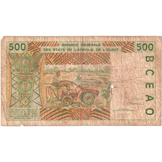 Państwa Afryki Zachodniej, 
  
  500 franków, 
  
  VF(20-25)