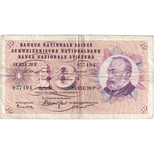 Szwajcaria, 
  
  10 Frankena, 
  
  21.01.1965