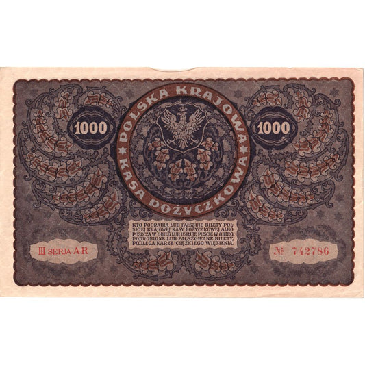 Polska, 
  
  1000 Marka, 
  
  23.08.1919