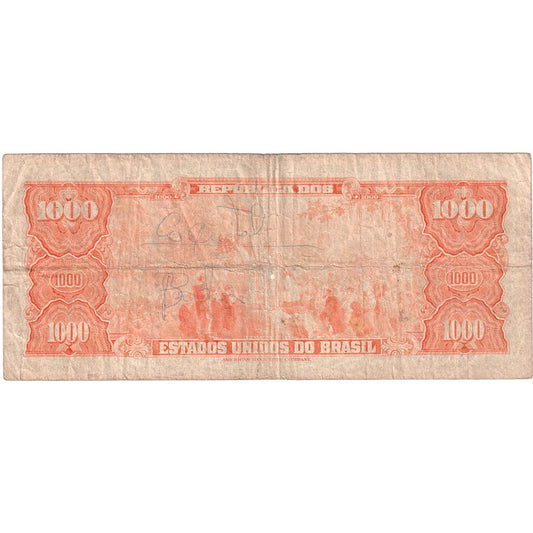 Brazylia, 
  
  1 Cruzeiro Novo na 1000 Cruzeiros, 
  
  VF(20-25)