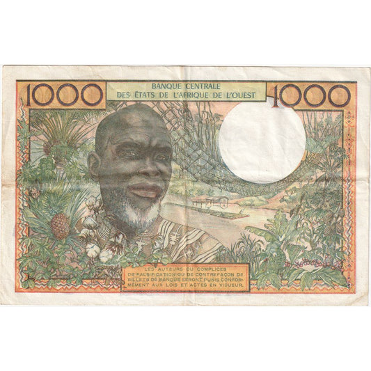 Państwa Afryki Zachodniej, 
  
  1000 franków, 
  
  VF(30-35)