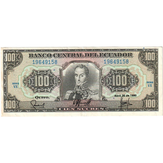 Ekwador, 
  
  100 Sucre, 
  
  20.04.1990