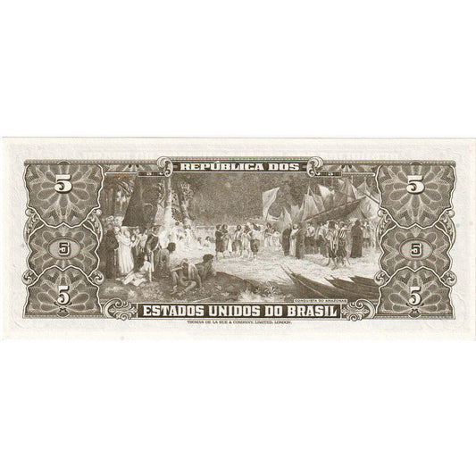 Brazylia, 
  
  5 Cruzeirów, 
  
  UNC(65-70)