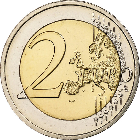 Luksemburg, 
  
  2 euro, 
  
  30 Jahre vor dem Drapeau de l'UE