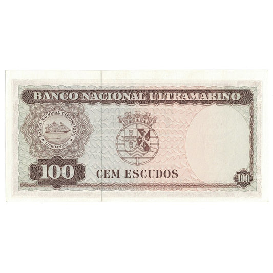 Banknot, 
  
  Timorze, 
  
  100 escudo