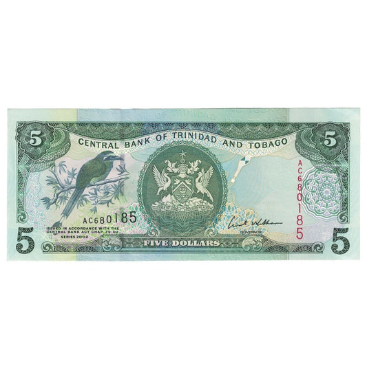 Banknot, 
  
  Trynidad i Tobago, 
  
  5 dolarów