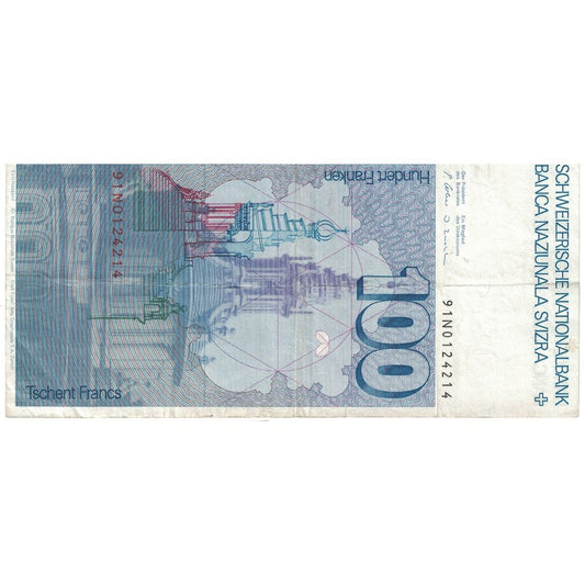 Banknot, 
  
  Szwajcaria, 
  
  100 Franków