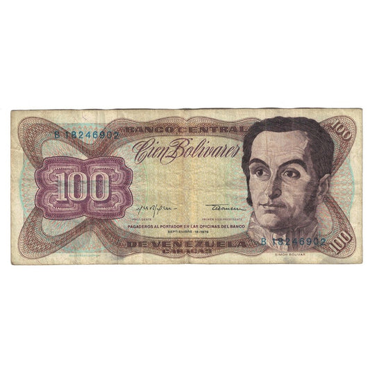 Banknot, 
  
  Wenezuela, 
  
  100 boliwarów