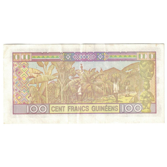 Banknot, 
  
  Gwinea, 
  
  100 franków