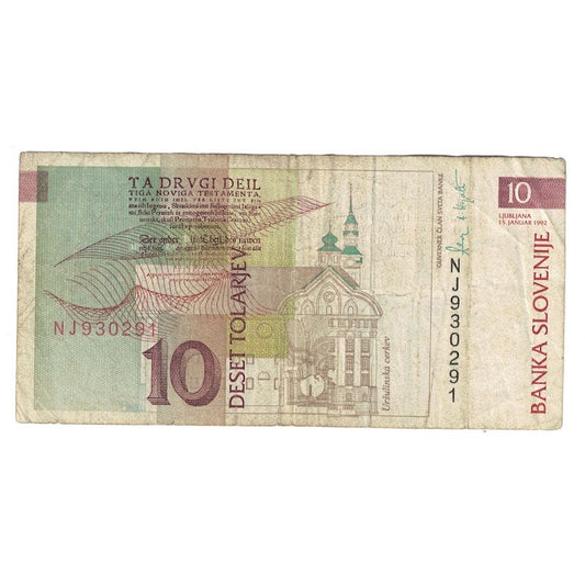 Banknot, 
  
  Słowenia, 
  
  10 Tolarjew