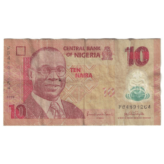 Banknot, 
  
  Nigeria, 
  
  10 Naira