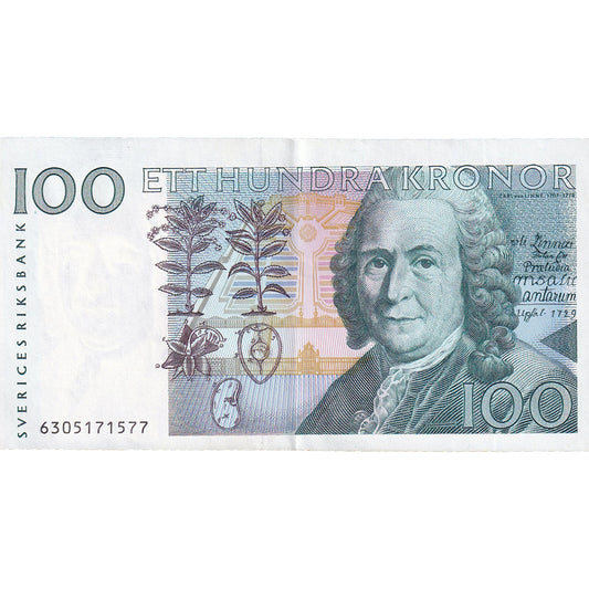 Banknot, 
  
  Szwecja, 
  
  100 koron