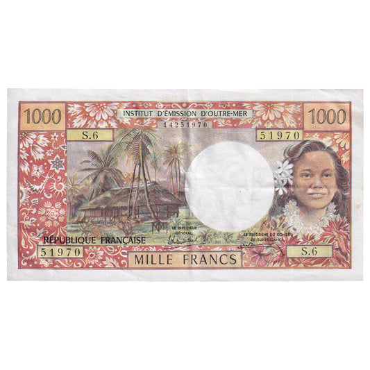 Banknot, 
  
  Tahiti, 
  
  1000 franków