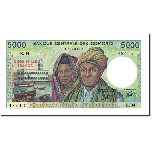 Banknot, 
  
  Komory, 
  
  5000 franków