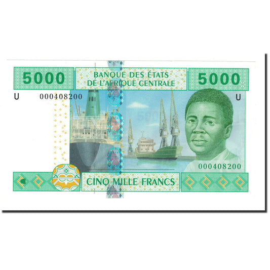 Banknot, 
  
  Państwa Afryki Środkowej, 
  
  5000 franków