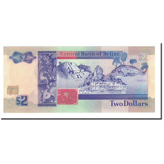 Banknot, 
  
  Belize, 
  
  2 dolary