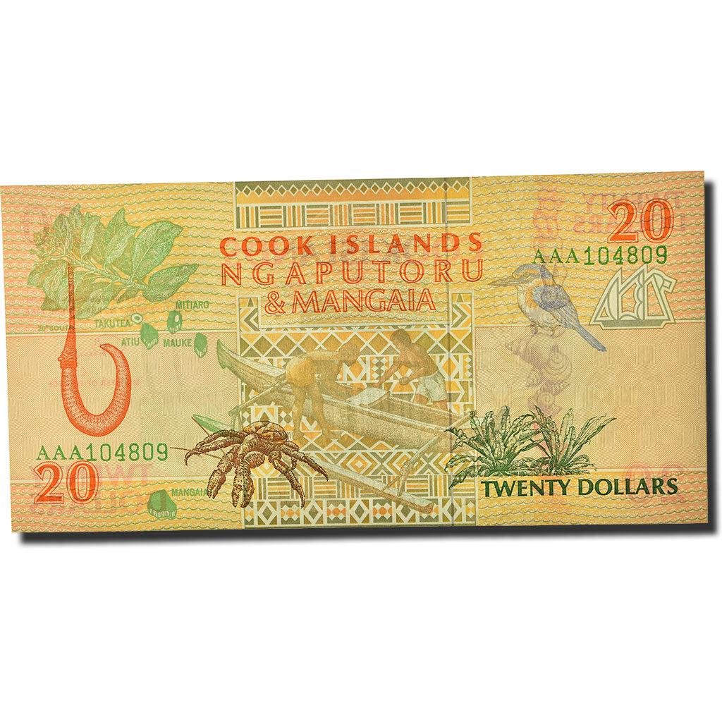 Banknot, 
  
  Wyspy Cooka, 
  
  20 dolarów