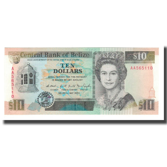 Banknot, 
  
  Belize, 
  
  10 dolarów