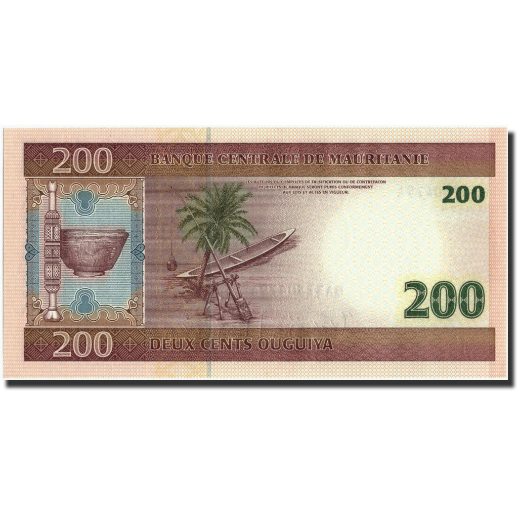 Banknot, 
  
  Mauretania, 
  
  200 Ouguiya
