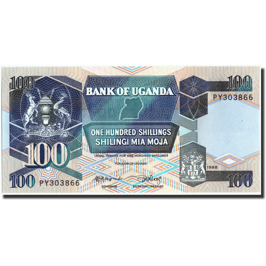 Banknot, 
  
  Uganda, 
  
  100 szylingów