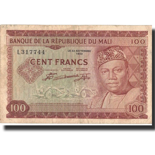 Banknot, 
  
  Mali, 
  
  100 franków
