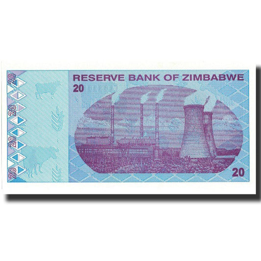 Banknot, 
  
  Zimbabwe, 
  
  20 dolarów