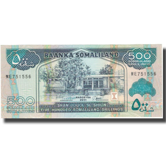 Banknot, 
  
  Somaliland, 
  
  500 szylingów = 500 szylinów