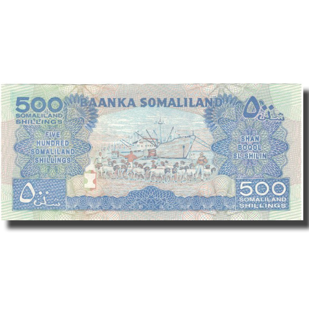 Banknot, 
  
  Somaliland, 
  
  500 szylingów = 500 szylinów