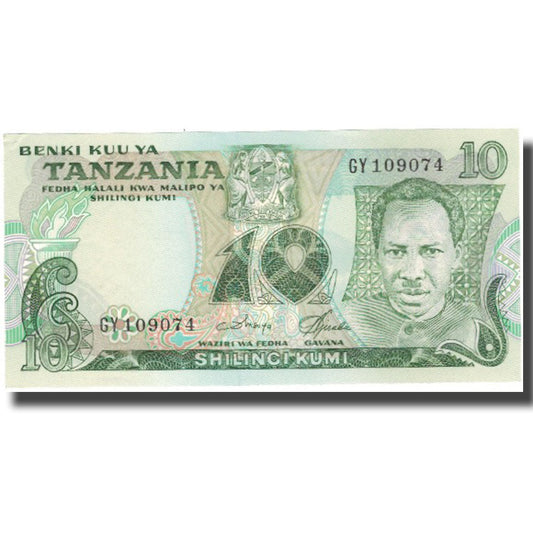 Banknot, 
  
  Tanzania, 
  
  10 Shilingi