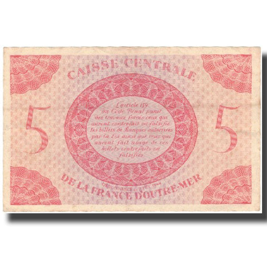 Banknot, 
  
  Francuska Afryka Równikowa, 
  
  5 franków