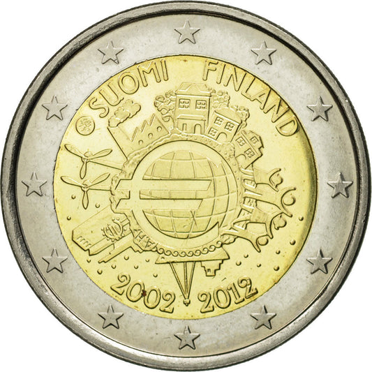 Finlandia, 
  
  2 euro, 
  
  10-jähriges Jubiläum der Euro-Münzprägung