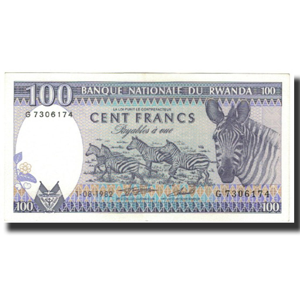 Banknot, 
  
  Rwanda, 
  
  100 franków