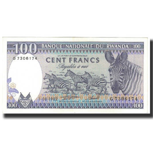 Banknot, 
  
  Rwanda, 
  
  100 franków