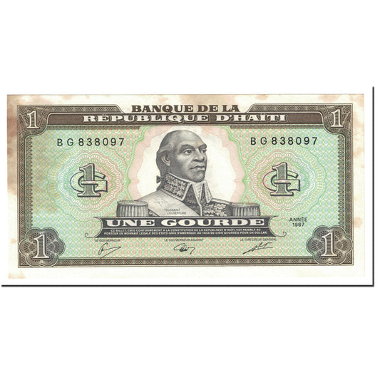 Banknot, 
  
  Haiti, 
  
  1 Gourde