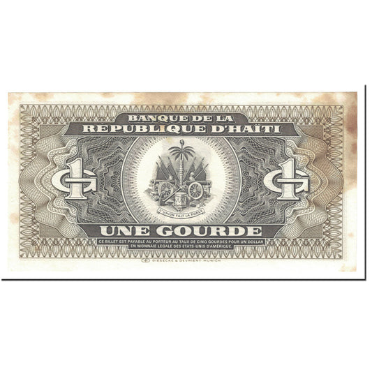 Banknot, 
  
  Haiti, 
  
  1 Gourde