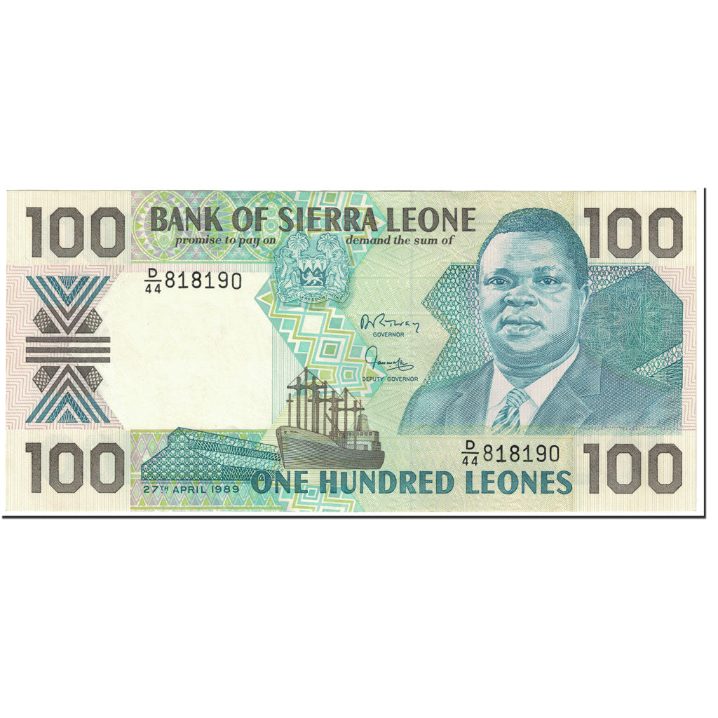 Banknot, 
  
  Sierra Leone, 
  
  100 Leonów
