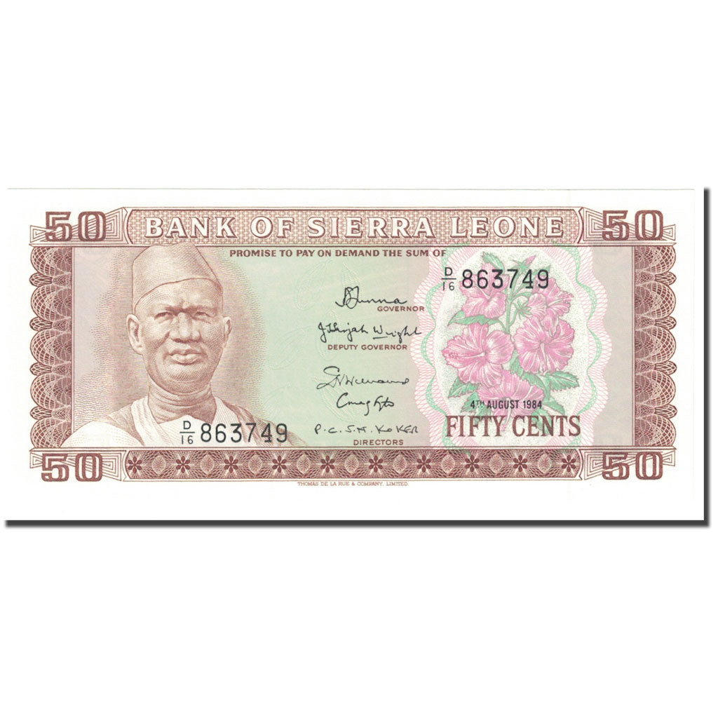Banknot, 
  
  Sierra Leone, 
  
  50 centów