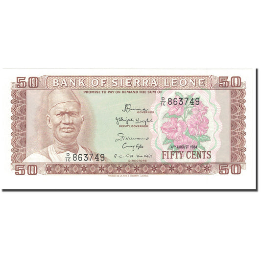 Banknot, 
  
  Sierra Leone, 
  
  50 centów