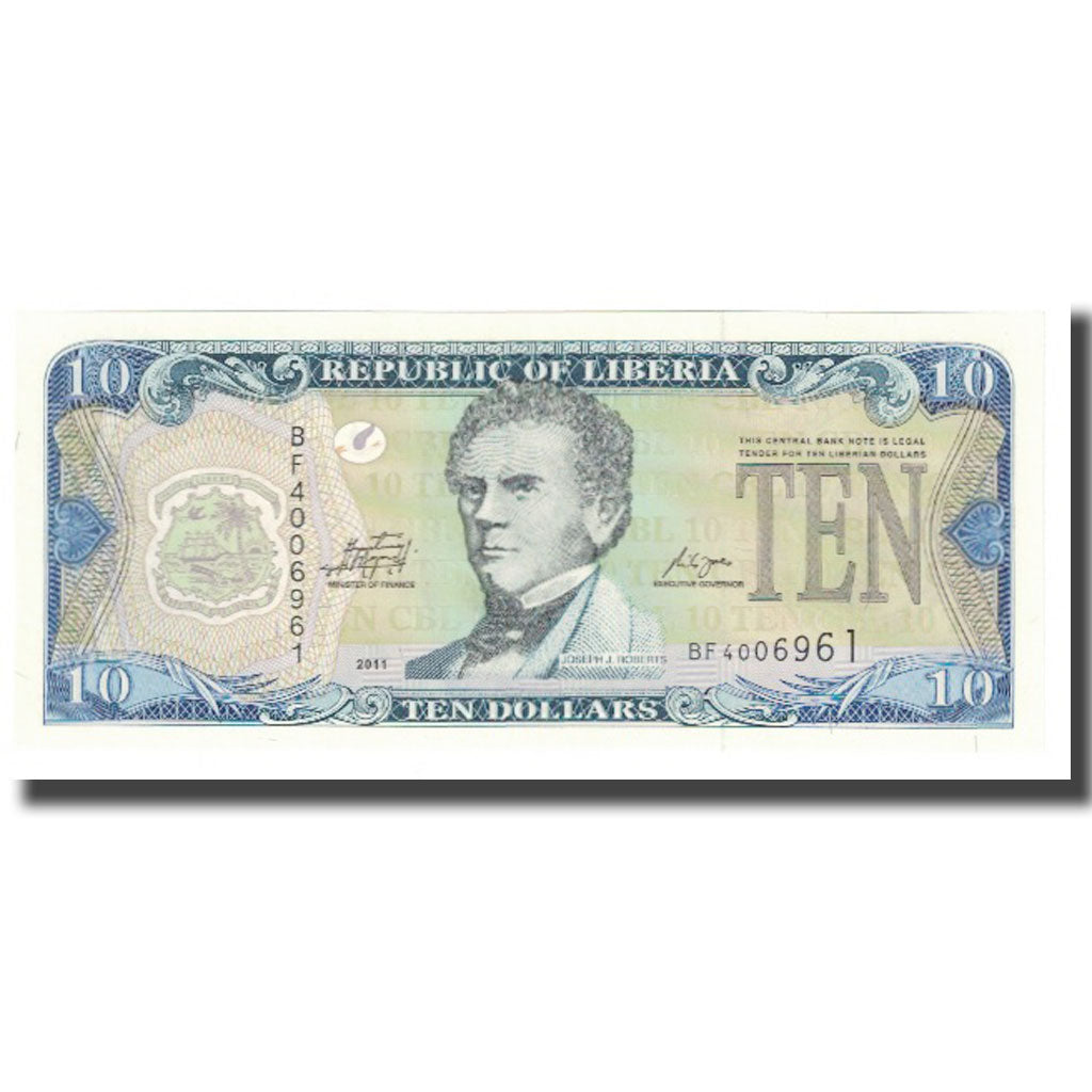 Banknot, 
  
  Liberia, 
  
  10 dolarów