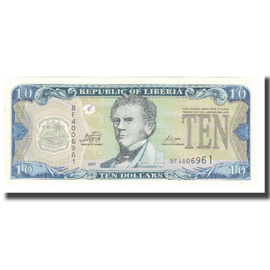 Banknot, 
  
  Liberia, 
  
  10 dolarów