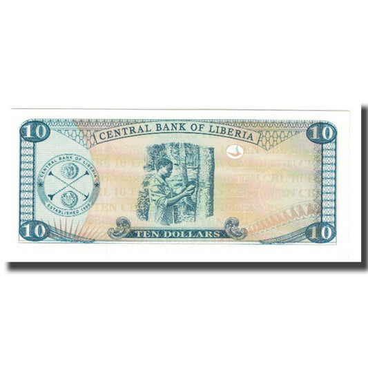 Banknot, 
  
  Liberia, 
  
  10 dolarów