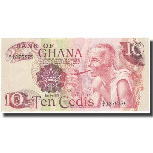 Banknot, 
  
  Ghana, 
  
  10 Cedisów